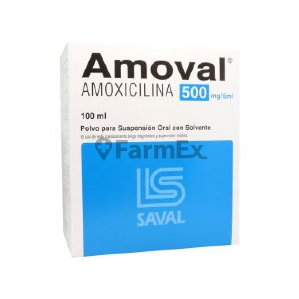 Amoval Suspensión Oral 500 mg / 5 ml x 100 ml Farmex-Fonasa-Persistente